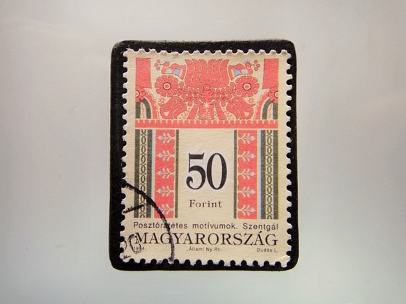 匈牙利刺繡郵票胸針4996 第1張的照片