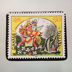 ドイツ　童話切手ブローチ5119 1枚目の画像
