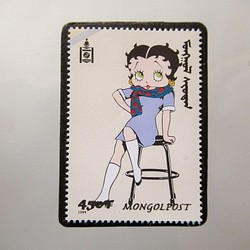 モンゴル　ベティ切手ブローチ 5320 1枚目の画像