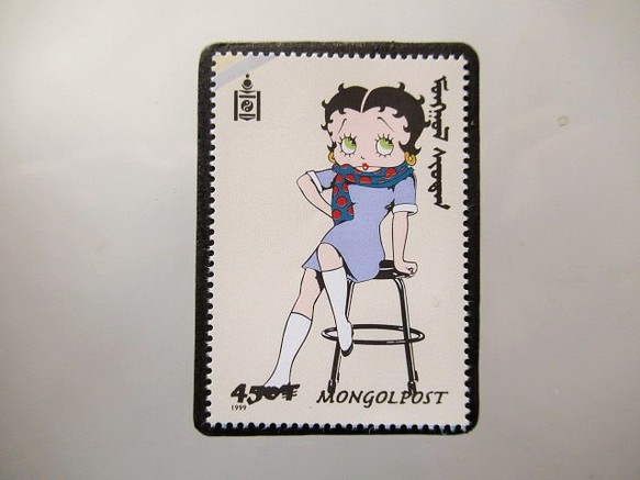モンゴル　ベティ切手ブローチ 5320 1枚目の画像