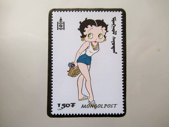 モンゴル　ベティ切手ブローチ 5324 1枚目の画像