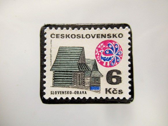 チェコスロバキア　切手ブローチ5350 1枚目の画像