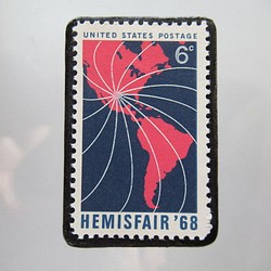 アメリカ　切手ブローチ5508 1枚目の画像