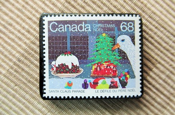 カナダ　クリスマス切手ブローチ 5758 1枚目の画像
