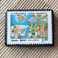 スリランカ　ベサク祭り切手ブローチ 6393 1枚目の画像
