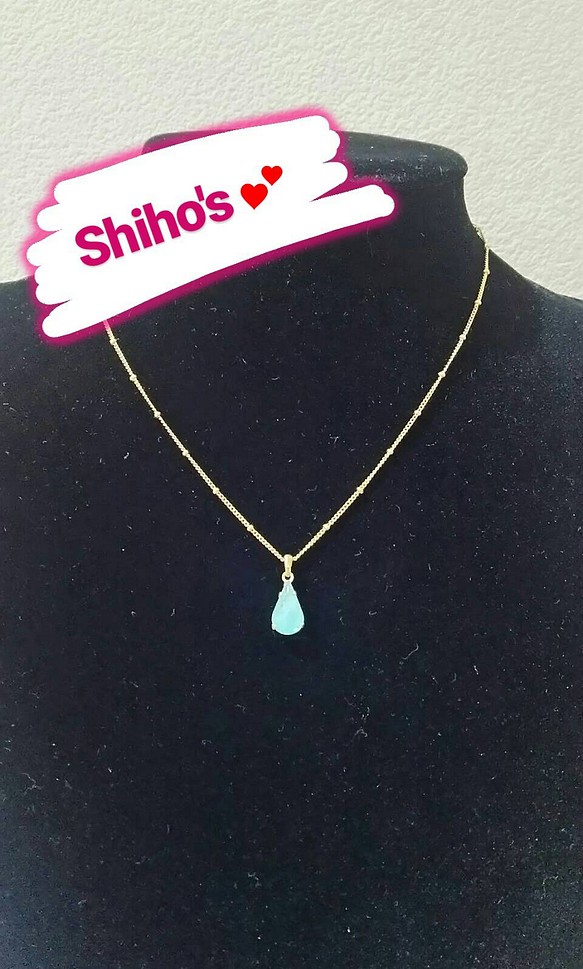 [SHIHO]ヴィンテージルースのネックレス<aqua> 1枚目の画像