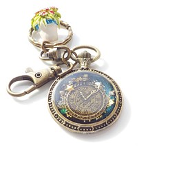 『Creema限定』時計の入った　懐中時計キーホルダー　（ナスカン付） 1枚目の画像