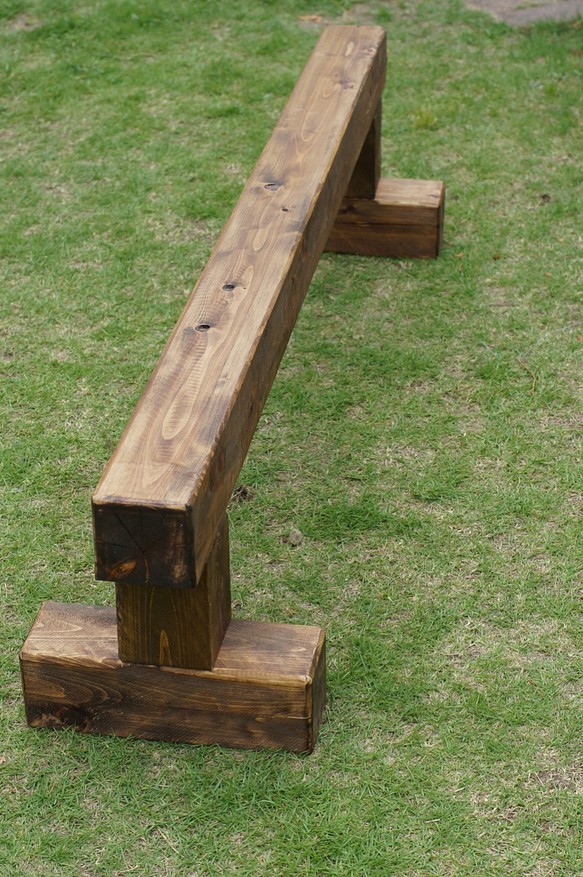 子供ベンチ　木製　平均台 無垢材　一本橋　オイルスティン　腰掛 1枚目の画像