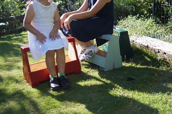 ツールボックス　園芸道具入れ　DIY道具箱　スツール　椅子　 ガーデニング台　赤 1枚目の画像