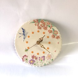 新作 受注春のフリル時計 桜秋桜燕 ギフト包装無料 1枚目の画像