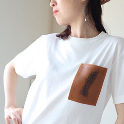 2020アートTシャツー『銅版版画ー羽』ー白 1枚目の画像