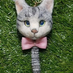 擬真 客製化 虎斑白貓貓鑰匙圈 第1張的照片