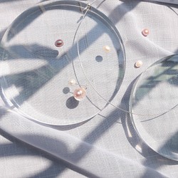 冰結珍珠 - 雙結綴，925純銀頸鏈（原價1080） 第1張的照片