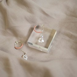 【85折】Practice Fine 細語珍珠S 粉紅 - 925 純銀編織耳環 婚禮 （原價 790） 第1張的照片