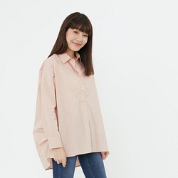 Natalie Pullover Wide Long Sleeves Shirt Top / Cherry Pink 1枚目の画像