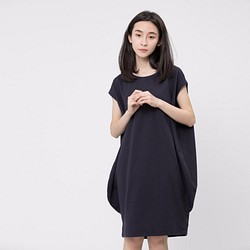 French terry lantern dress / Navy Project009 1枚目の画像