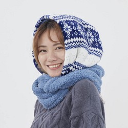 Yuki雪精靈連帽脖圍/冰河藍 第1張的照片