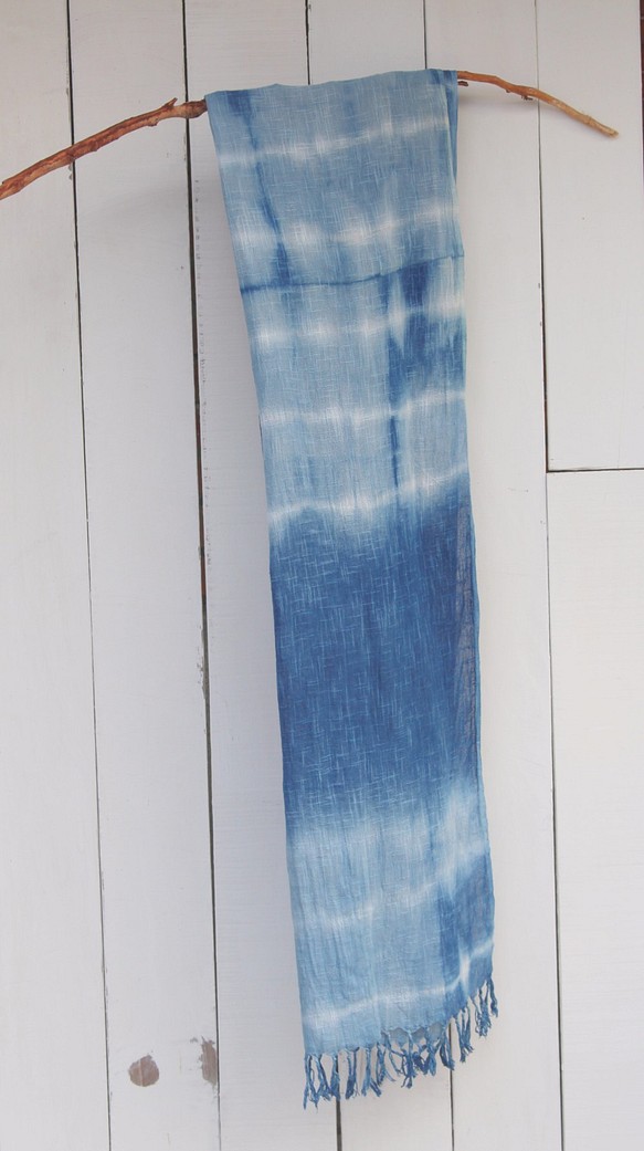 自在染isvara    藍染圍巾 能量系列 光 第1張的照片