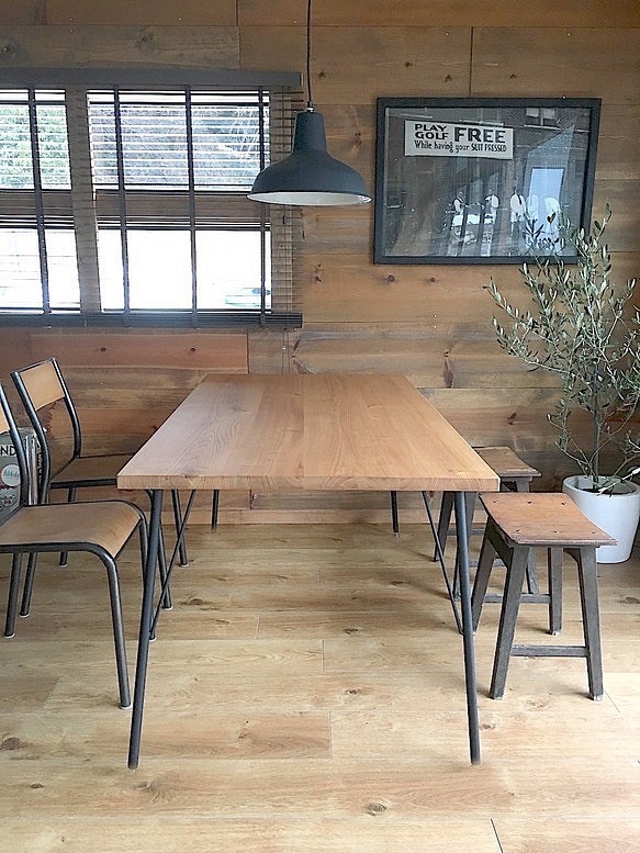 Rustic Oak 14*75 国産無垢材 天然オイル ダイニングテーブル www