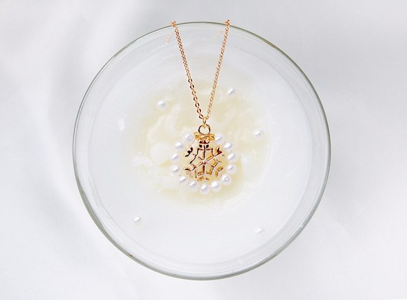 []舞う雪の真珠のネックレス：F160169 1枚目の画像