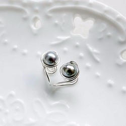 【小星球】黑珍珠 夾式耳環：F170191 第1張的照片