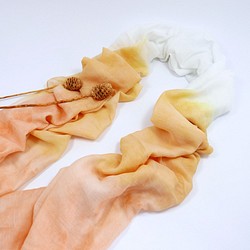 [橘天使] 圍巾 絲巾 披肩 手染 渲染 染色/客製化 交換禮物 聖誕禮物 第1張的照片