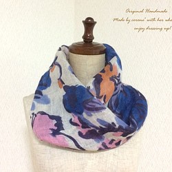 軟麻紗布春夏圍巾“花” 第1張的照片