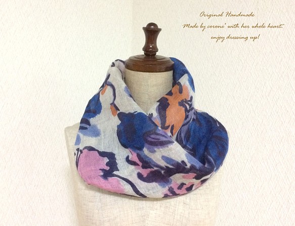 軟麻紗布春夏圍巾“花” 第1張的照片