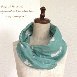100%棉*雙層紗布柔軟圍巾｟綠色｠ 第1張的照片
