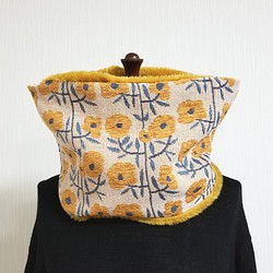 Gobelin 編織圍脖保暖花斯堪的納維亞黃 第1張的照片