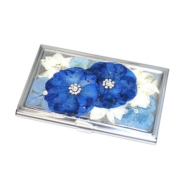 壓花卡盒（名片夾）*藍玫瑰* 第1張的照片