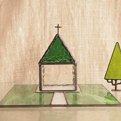 ＜リペントしたペテロ様＞オーダー分　[教会への小径:グリーンハンマード]ＬＥＤキャンドル専用・ミニキャンドル 1枚目の画像