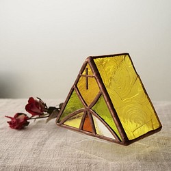 太陽檸檬教堂LED專用燭台，彩色玻璃 第1張的照片