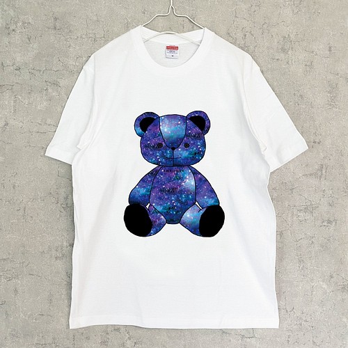 宇宙柄クマのぬいぐるみ Tシャツ Men 星 くま Tシャツ カットソー Lala Clover 通販 Creema クリーマ ハンドメイド 手作り クラフト作品の販売サイト