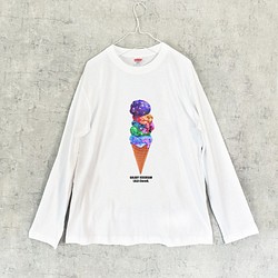 ギャラクシーアイスクリーム ロングTシャツ / ロンT カットソー 1枚目の画像