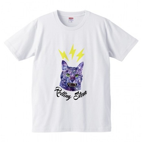 サンダーキャット Tシャツ（men） 猫 ねこ 宇宙 星 銀河 雷 T