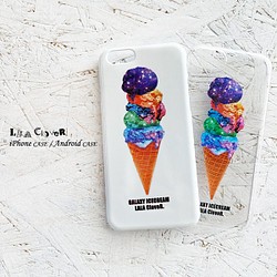 Galaxy Ice Cream iPhone Case Hard Case 智能手機殼/太空 iPhone13 第1張的照片