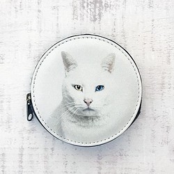 白色貓奇數硬幣袋/錢包硬幣情況貓貓貓 第1張的照片