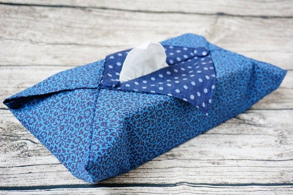 盒裝紙巾布套 - 藍色田園風格 第1張的照片