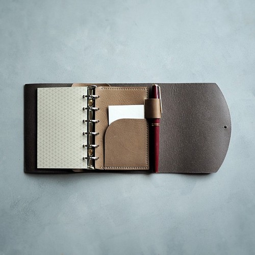 enko” ミニ6 システム手帳カバー イタリアンレザー Mini 6 Planner