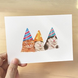 慶祝貓－明信片 第1張的照片