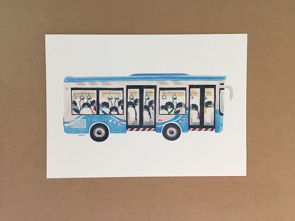 搭公車－明信片 第1張的照片