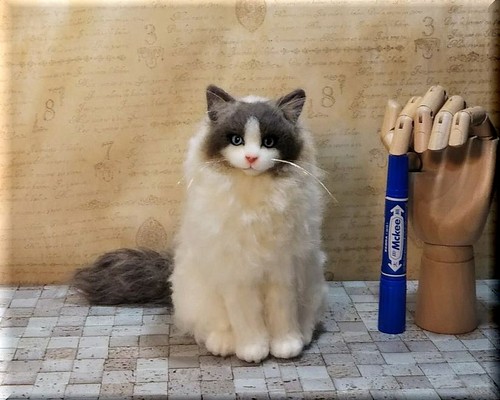 羊毛フェルト　猫　ラグドール　ねこ　ネコ　猫フィギュア