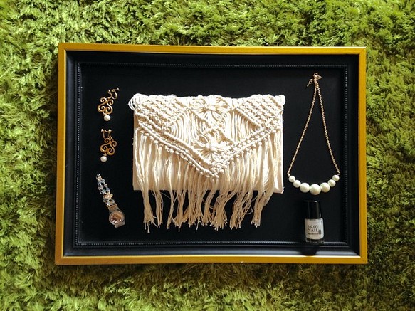 ゴールドが上品なマクラメ編みのバッグ クラッチバッグ mimi45029 通販