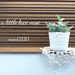 a little lace vase* レース編みの鉢植えカバー　プランター 1枚目の画像