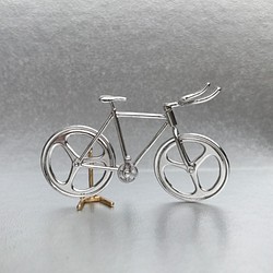 自転車ペンダント ブルホーンハンドル - Silver 1枚目の画像