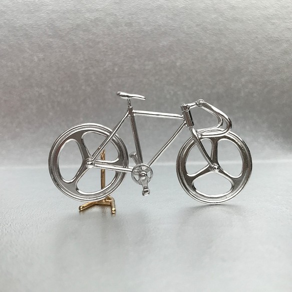 自転車ペンダント ドロップハンドル - Silver 1枚目の画像