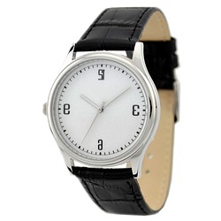 左手錶 白色 反數字  - 男女兼用 - 全球免運 第1張的照片
