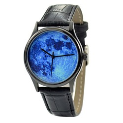 月球手錶 (藍色) 黑殼 I 男女兼用 I 全球免運 第1張的照片