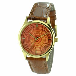 年輪手錶 金色 中性設計 全球免運 第1張的照片